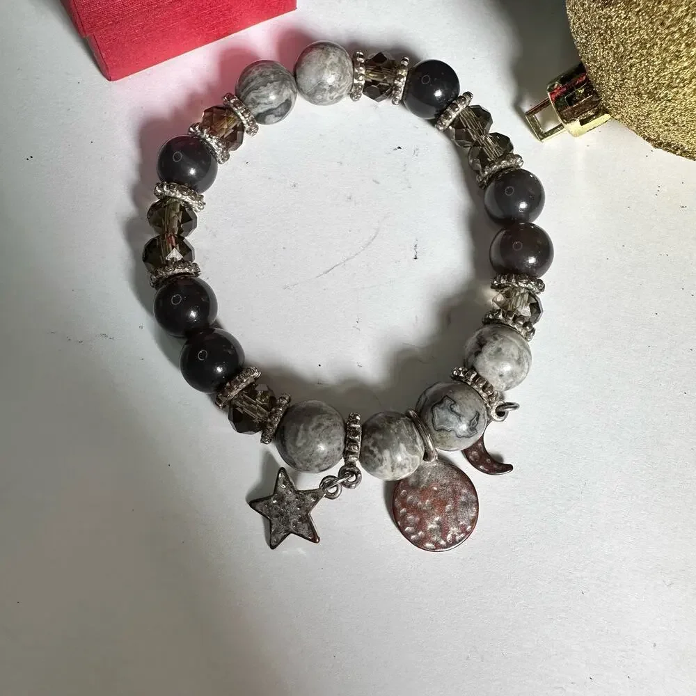 Beaded sun moon star bracelet